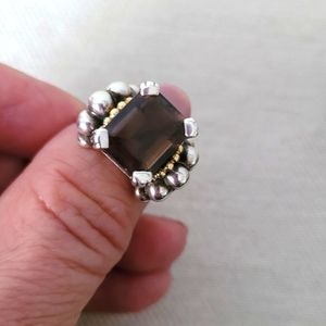 Vintage LAGOS Smoky Quartz Glacier Ring 6